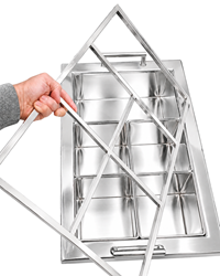 PRIMO waterless wax hand machine showing compact removable stainless-steel wax chambers